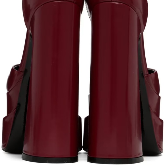 Versace Aevitas Platform Burgundy Heels - Picture 4 of 5